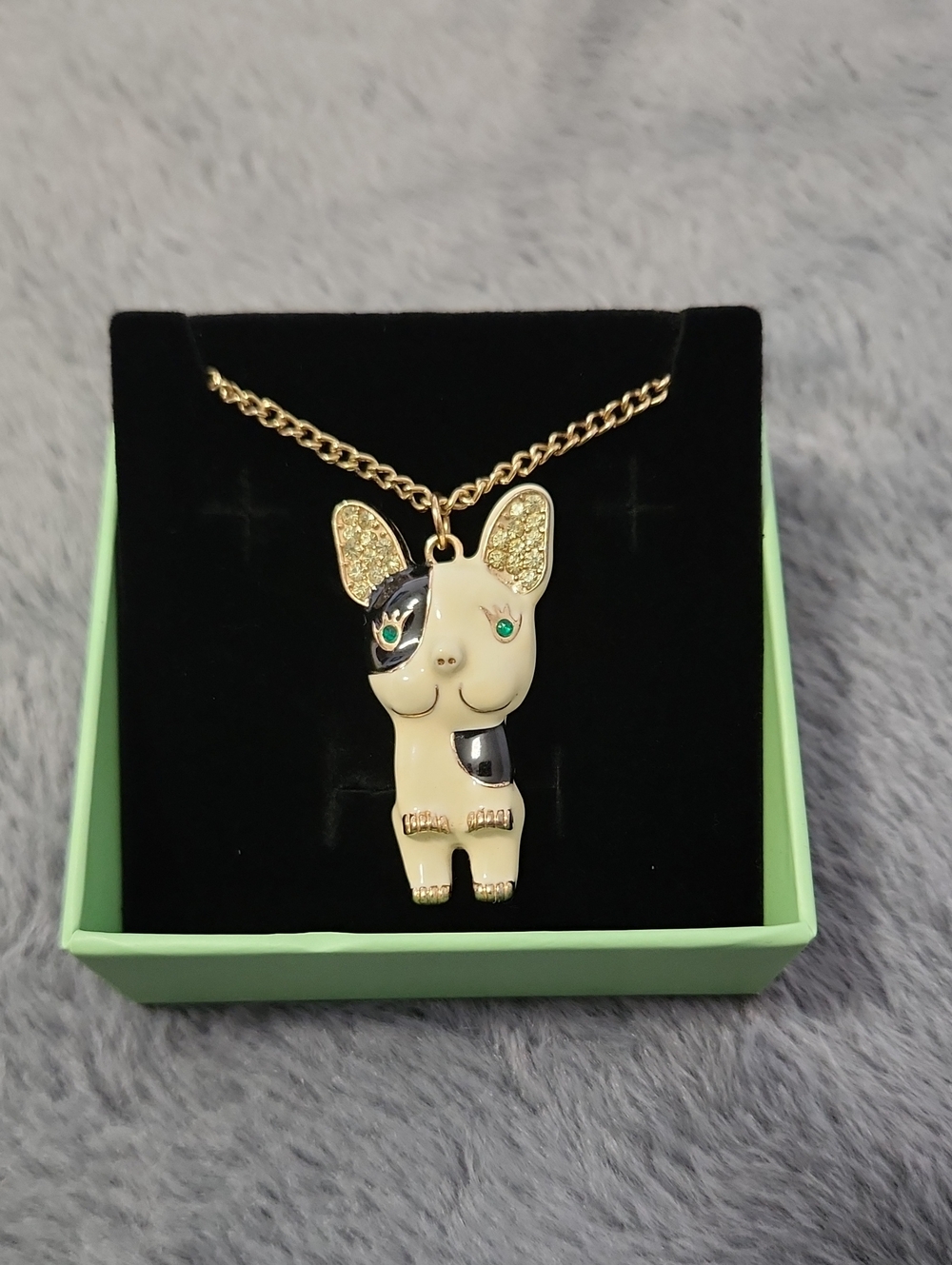 Vintage Betsey Johnson French Bulldog Necklace